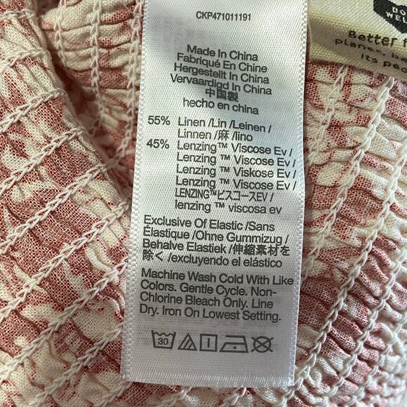 Madewell Anita Linen Puff Sleeves Floral Wrap Top Size Small - Picture 8 of 10